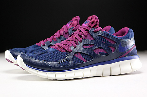 Nike WMNS Free Run 2 EXT Midnight Navy Deep Royal Blue Mulberry Purple Seitenansicht