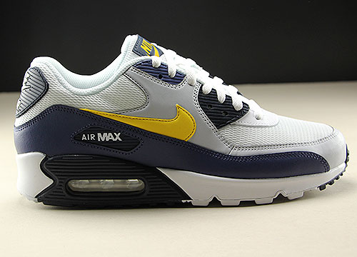 Nike Air Max 90 Essential Wit Geel Donkerblauw AJ1285-101